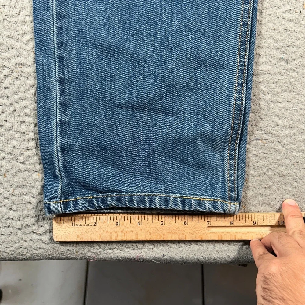Levi's 505 Jeans Men 38x25.5 Blue Medium Wash Denim Cotton Mid Rise Straight Leg